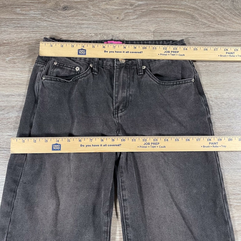 Edikted Women's Jeans Baggy Wide Leg Denim Relaxed Casual 1980 S Dark‎ Gray - Picture 5 of 9